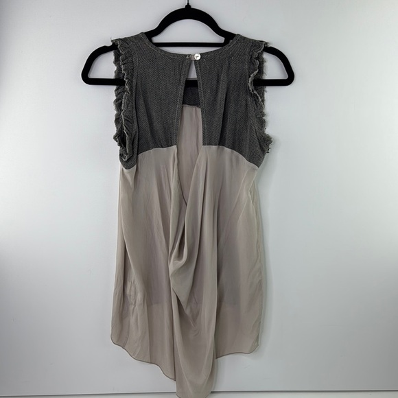 Kosmika Elegant Multi Texture Sleeveless Top with Open Cowl Back - Picture 3 of 11